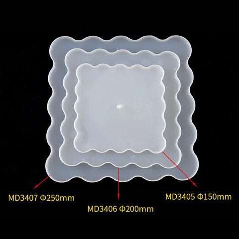 DIY Crystal Silicone Mold Three-layer Fruit Plate Tea Plate Disc Epoxy Resin Molds Cup Pad Mould For Resin Art Home Decoration