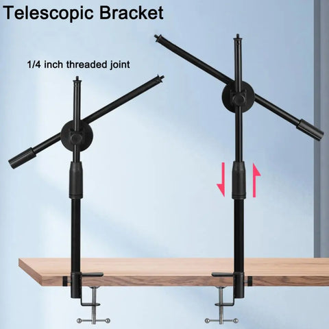 Microphone Stand Mic Stand Desk Microphone Bracket Phone Tripod Boom Arm Adjustable 3/8 1/4 Inch Screw Live Equipments