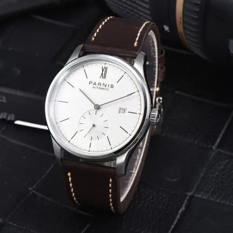 Parnis Mechanical Watches Minimalist Watch for Men Wristwatch Waterproof Automatic hombre Relogio Masculino Calendar