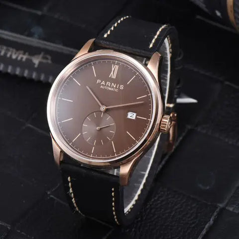 Parnis Mechanical Watches Minimalist Watch for Men Wristwatch Waterproof Automatic hombre Relogio Masculino Calendar
