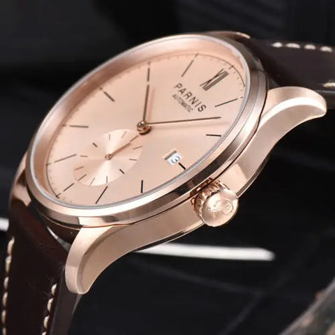Parnis Mechanical Watches Minimalist Watch for Men Wristwatch Waterproof Automatic hombre Relogio Masculino Calendar