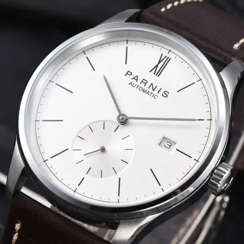 Parnis Mechanical Watches Minimalist Watch for Men Wristwatch Waterproof Automatic hombre Relogio Masculino Calendar