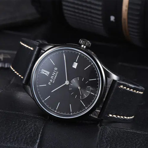 Parnis Mechanical Watches Minimalist Watch for Men Wristwatch Waterproof Automatic hombre Relogio Masculino Calendar