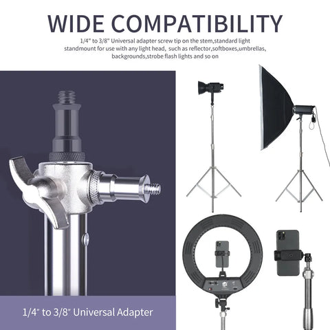 2/2.9M Tripod Super Stable Big Tripod Foldable Light Stand Lifting Frame Wheels Photography Softbox Photo Studio Stainless Steel