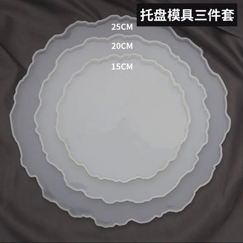 DIY Crystal Silicone Mold Three-layer Fruit Plate Tea Plate Disc Epoxy Resin Molds Cup Pad Mould For Resin Art Home Decoration