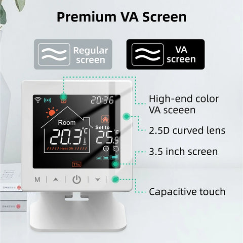 Tuya smart wifi thermostat RF433 wireless floor heating water/gas boiler home temperature remote control battery powered alexa
