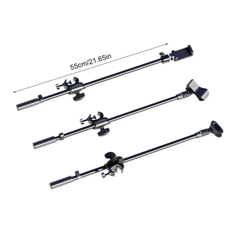 55cm Adjustable Rotating Microphone Stand Crossbar Arms Mic Clip Phone Holder Extension Bracket Designed 3/8 Thread Cross Bar