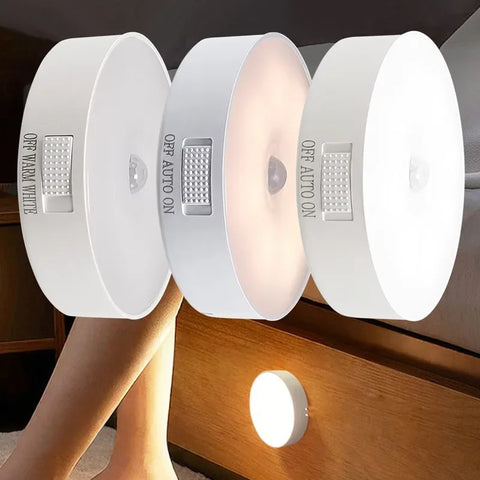Motion Sensor Night  Light USB Rechargeable Light LED Lamp for Kitchen Bedroom Stairs Hallway Cabinet Closet Wardrobe Nightlight