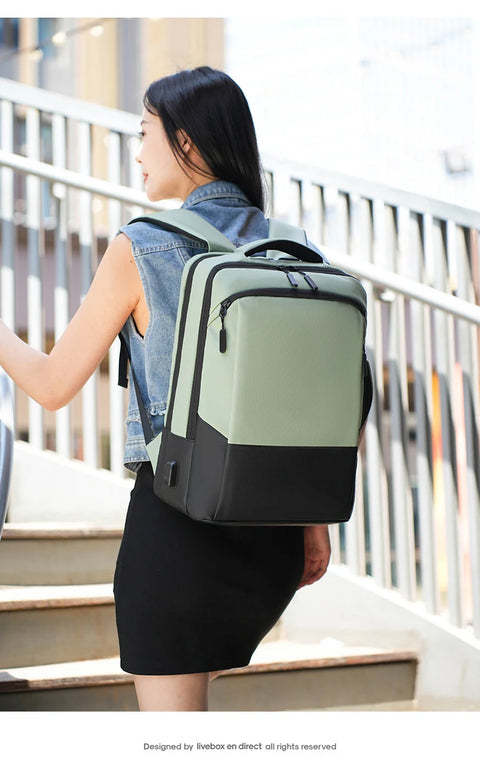 USB Business Backpack Commuting Hiking Camping Shopping Outdoor Travel Bag Laptop Computer Handbag Short Trip College Schoolbag