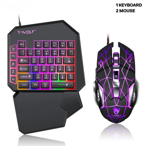 Mechanical Gaming Keyboard Kit 5 In 1 Set One Hand Keyboard 5D Mechanical Gamer Mouse Converter Mobile Game Pro Converter