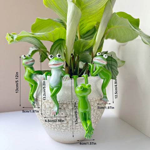 1pc gardening courtyard bonsai ornaments decorative crafts cute cartoon frog hanging pot resin decorations