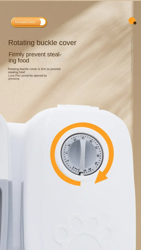 Smart Pet Feeder with Timer Automatic Food Dispenser for Cats Dogs Dry Wet Food Dual Meal Separation Puppy Kitten Feeding