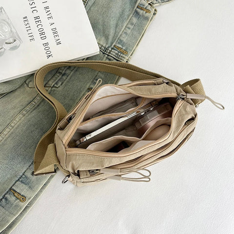 Crossbody bag for ladies - new trendy canvas shoulder bag that is versatile and fashionable, lightweight and spacious, featuring