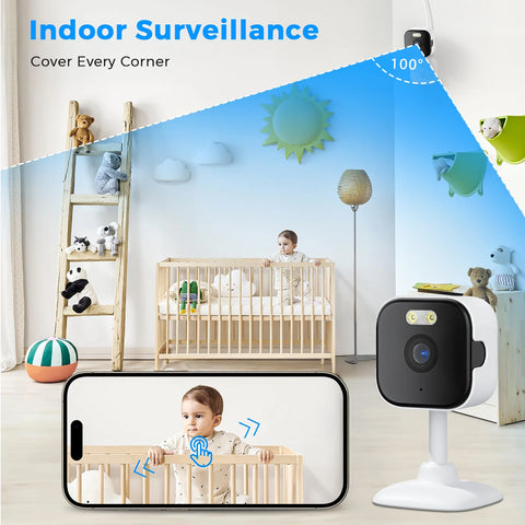 BESDER 5MP Mini Wifi IP Camera Indoor Human Detect 5X Zoom Surveillance Baby Monitor Mini Indoor CCTV PTZ Camera O-Kam Pro APP