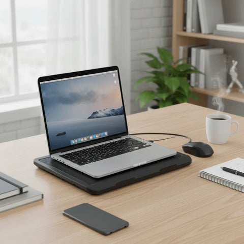 Portable Adjustable Laptop Cooling Pad USB Port Metal Mesh Laptop Cooler Fan LED Light Notebook Cooler Office