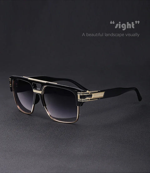 Luxury Stylish Brand Men Sunglasses Hot Designer Square Metal Sun Glasses Classic Fashion Driving Alpha Shades UV400