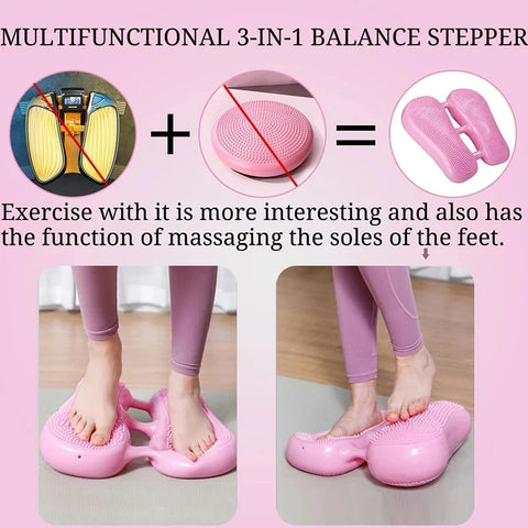 Mini Pedal Stepper Exercise Machine Inflatable Foot Stepper Indoor Core Training, Fat Reducing Machine Home Office Gym Trainer