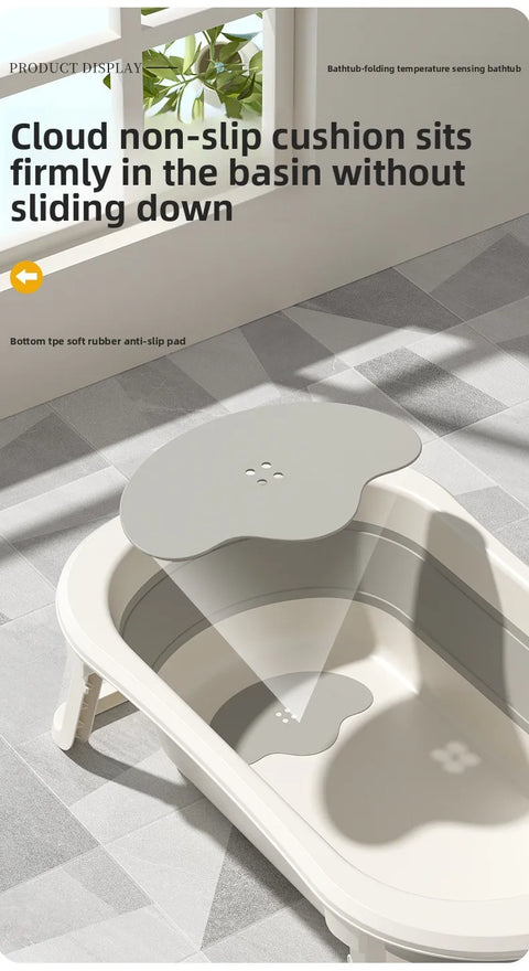 Foldable Portable Baby Bathtub Collapsible Infant Bath Tub Newborn Toddler Large Non Slip Bath Seat Home Travel Space Saver