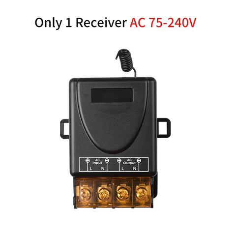 RF 433Mhz Smart Switch Wireless Remote Control Switch AC 75-220V 30A High Current Relay for Water Pump Motor Lights Door Access