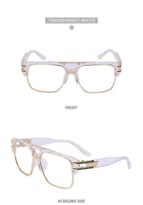 Luxury Stylish Brand Men Sunglasses Hot Designer Square Metal Sun Glasses Classic Fashion Driving Alpha Shades UV400
