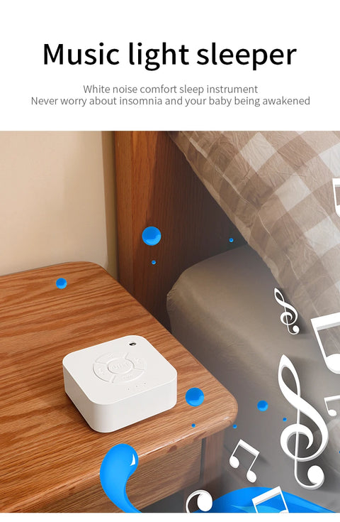 Baby White Noise Machine for Sleeping, Portable Sound Soother with 10 Relaxing Sounds, USB Rechargeable, Auto-Off Timer