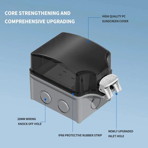IP66 Waterproof ABS Plastic Junction Box - Gray for Outdoor Power Distributionoutdoor rainstorm proof