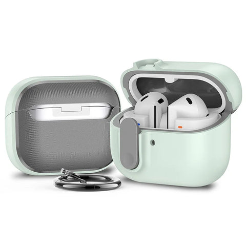 New for Samsung Galaxy Buds 3/3Pro Case with Secure Lock Shockproof for Samsung Galaxy Buds 3 Cute Protective Cover(Sand Stone)