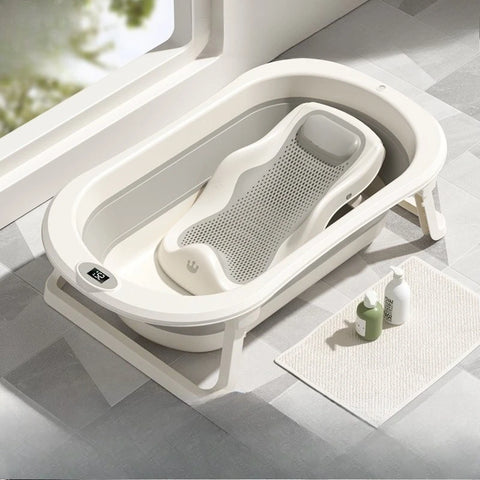 Foldable Portable Baby Bathtub Collapsible Infant Bath Tub Newborn Toddler Large Non Slip Bath Seat Home Travel Space Saver