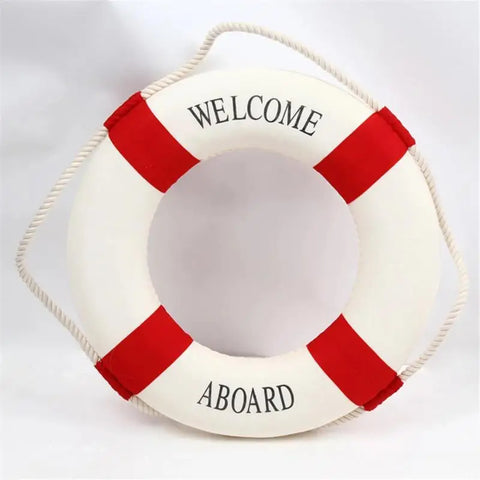 Welcome Decorative Red Blue Life Buoy Home Marine Beach Wall Decoration Life Buoy Crafts Living Room Decoration