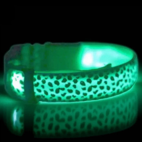 Adjustable Luminous LED Dog Collar Bright Nylon Collar Night Safety Pet Accessory for Dogs