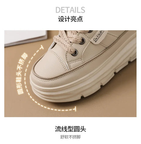 Chunky Sneakers Women 2025Spring Platform Designer Casual Shoes Comfortable Softsole Waterproof Vulcanize Shoes Zapatillas Mujer