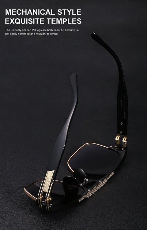 Luxury Stylish Brand Men Sunglasses Hot Designer Square Metal Sun Glasses Classic Fashion Driving Alpha Shades UV400