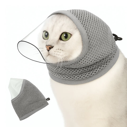 Cat Head Cover Adjustable Birth Control  Surgery Prevent Random Licking Mouthpiece Breathable Cat Mask
