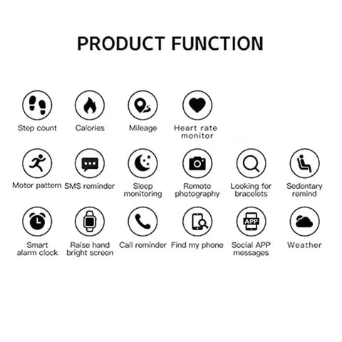 Smart Fitness Watch with Bluetooth - Music Control, Step Tracking, Weather & Message Alerts for Active Users