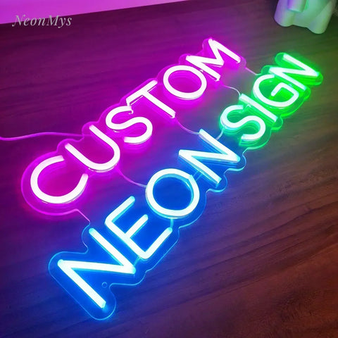 Custom Neon Sign Personalized Text Logo Names Customized LED Neon Signs Birthday Wedding Party Bar Coffee Wall Light Decoration