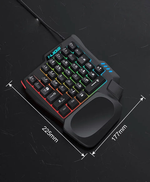 35 Keys Wired Gaming Mechanical Keyboard Desktop Pc Portable Usb Single Hand Keyboard Ultra-slim One Handedly Keyboard