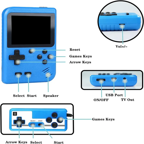 Built-in 400 FC Games with Portable Case Mini Retro Handheld Game Console 3.0 Inch LCD Screen Video Game Player Kids Boys Gift