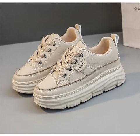 Chunky Sneakers Women 2025Spring Platform Designer Casual Shoes Comfortable Softsole Waterproof Vulcanize Shoes Zapatillas Mujer