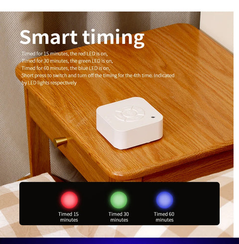 Baby White Noise Machine for Sleeping, Portable Sound Soother with 10 Relaxing Sounds, USB Rechargeable, Auto-Off Timer