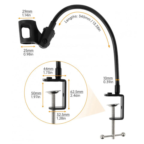 Flexible Gooseneck Desktop Mic Stands Holder Microphone Stand, Gooseneck Microphones Arm Stand