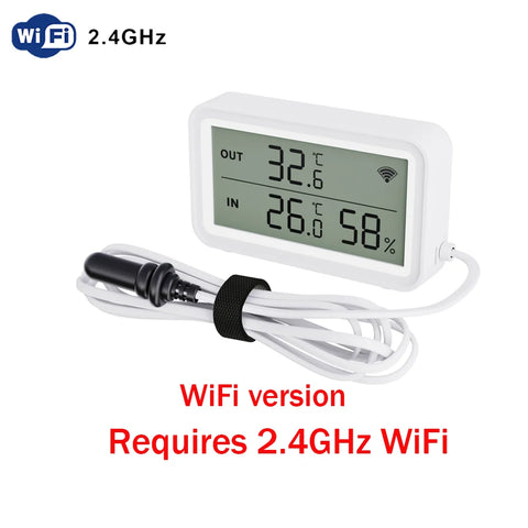 Tuya Zigbee WiFi Temperature Humidity Sensor with External Probe Thermometer Hygrometer APP Remote Control Workwith SmartLife