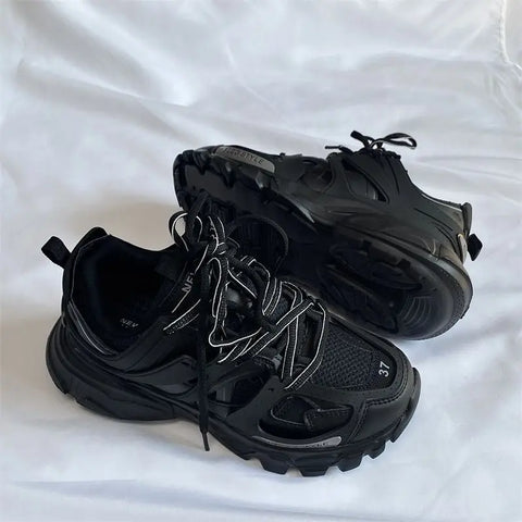 Brand Design Black Chunky Sneakers Unisex Fashion New Men's Dad Shoes Trendy Casual for Girls And Boys