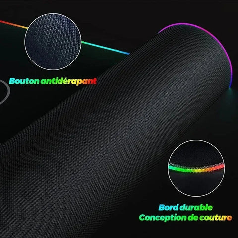 Gamepad RGB Large Mouse Pad Gamer LED Backlight Luminous Gamers Non-Slip Rubber Keyboard Pads XL E-sports Laptop Office Desk Mat