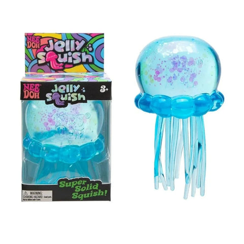 Transparent Glitter Jellyfish Squishy Toy Super Soft TPR Squeeze Stress Ball Sensory Fidget Toy for Anxiety Relief