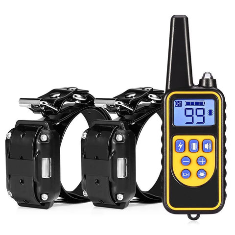 Adjustable Dog Training Collar Waterproof Rechargeable Anti Barking Shock Vibration Sound Collar With Remote Control for All Dog