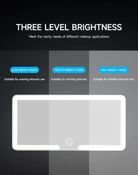 Car Sun Visor Vanity Mirror LED High-definition Vanity Mirror with 3 Light Modes Touch Screen Universal Car Vanity Mirror