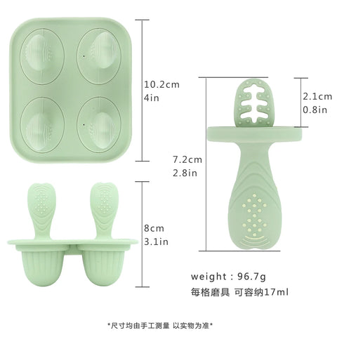 Baby Silicone Mold Set,Teething Teether,Perfect for Freezing Breast Milk, Formula & Smoothies - Essential Baby Feeding Accessory