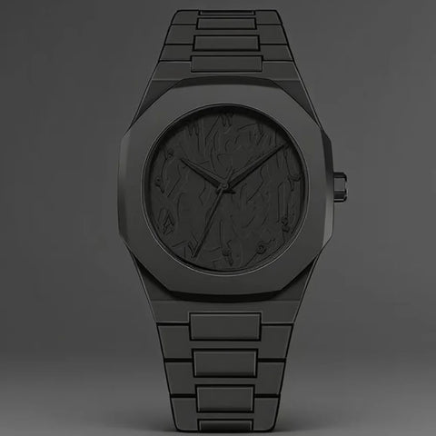 New Fashionable Men's Watch Simple Black Male Quartz Watches Arabic digital Casual Drip Oil Strap