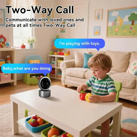 Tuya Smart 5MP WiFi Indoor Security Camera Baby Monitor, IR Night Vision, 355° PTZ Auto Tracking, Two-Way Audio IP Camera