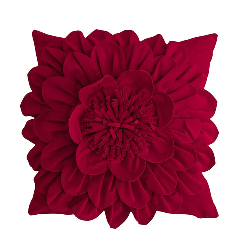 Flower Velvet Cushion Cover Luxury Handmade Splicing Petal Pillow Cover For Living Room Sofa Office Waist Back Cover Pillowcase